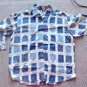 DENIM PATCH BUTTON UP
